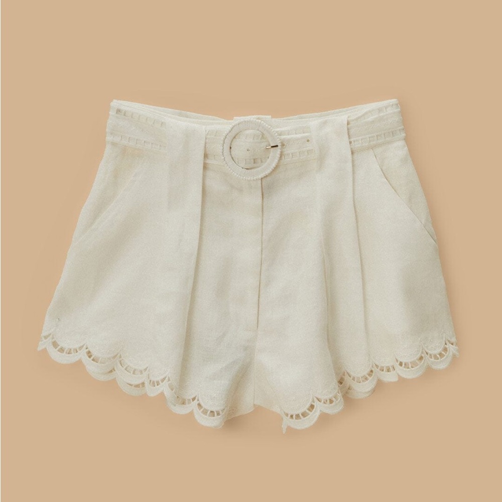 FARM Rio- Off-White Richelieu Euroflax™ Premium Linen Shorts
